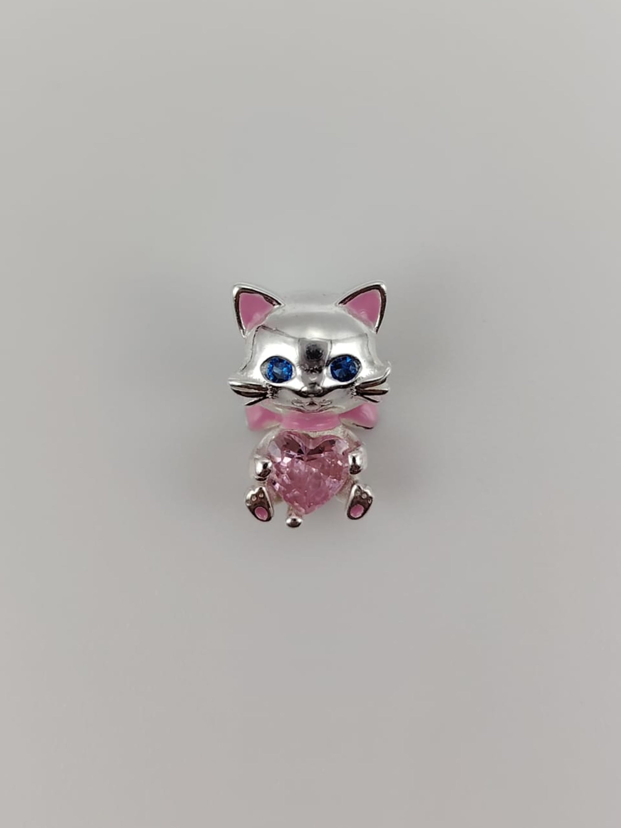 Charm Gatito Corazón Circones Rosa Francia