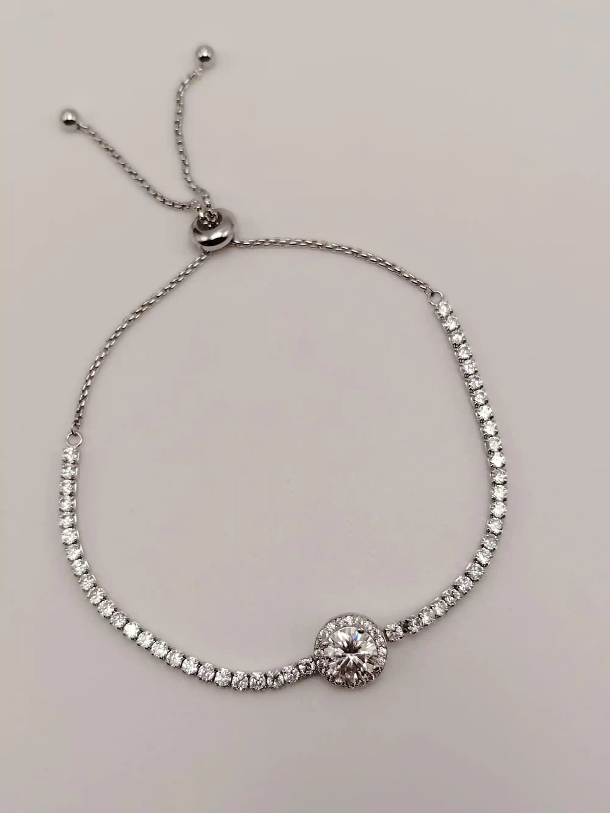 Pulsera de plata con Moissanita de 1 Quilate Brillante
