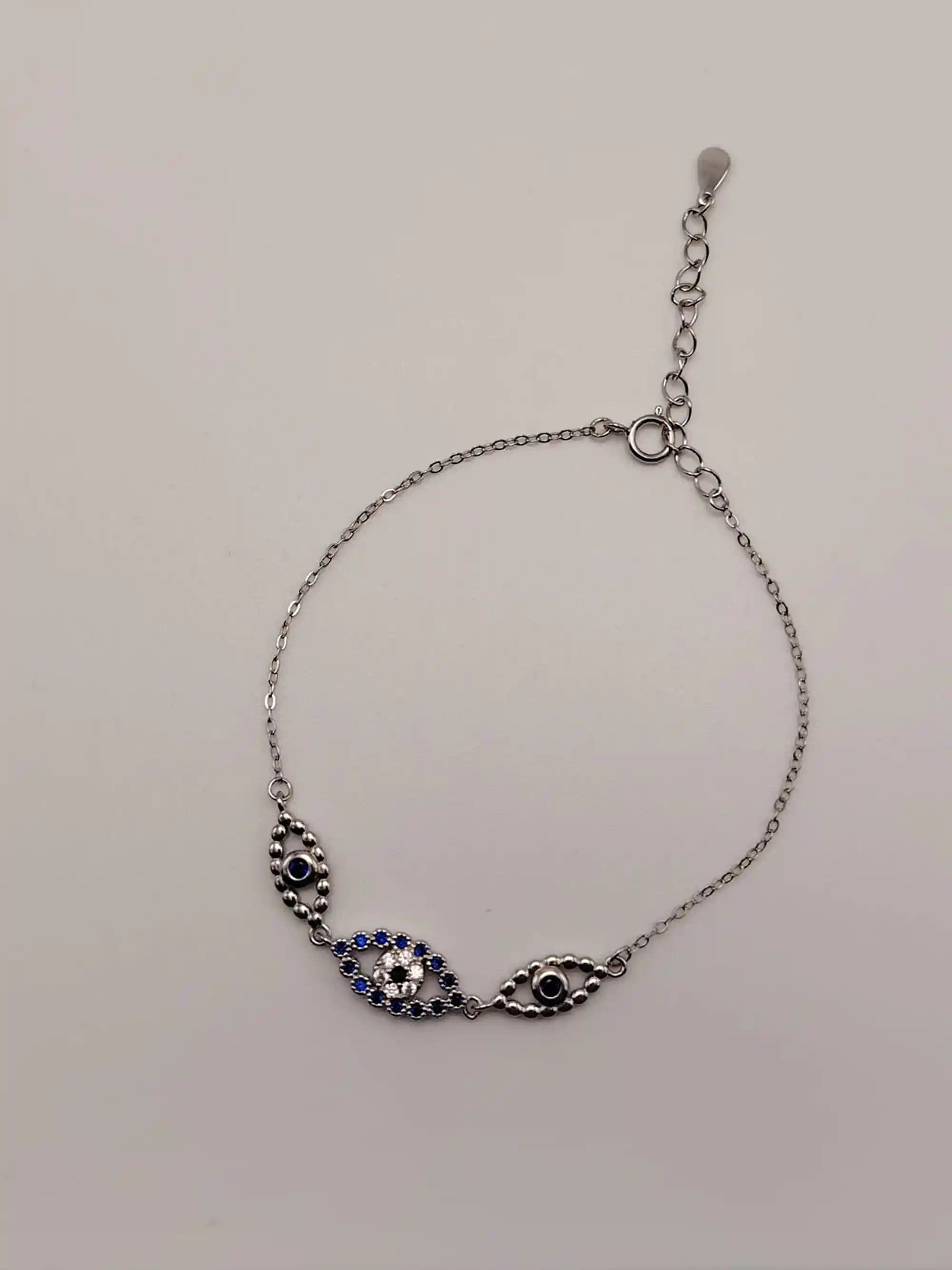  Pulsera de cadena ojo turco azul