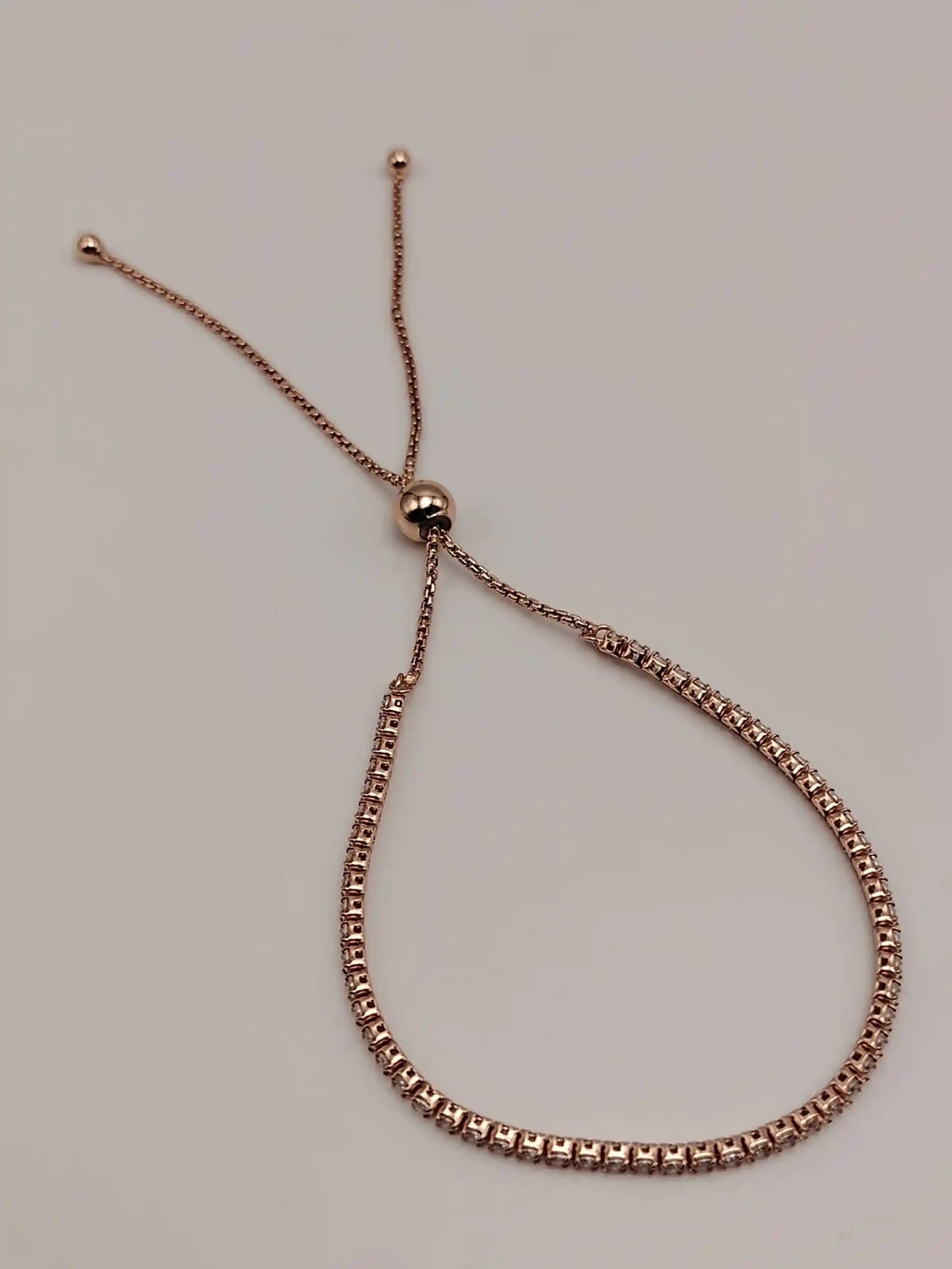  Pulsera de plata con moissanita chapado en oro rosa