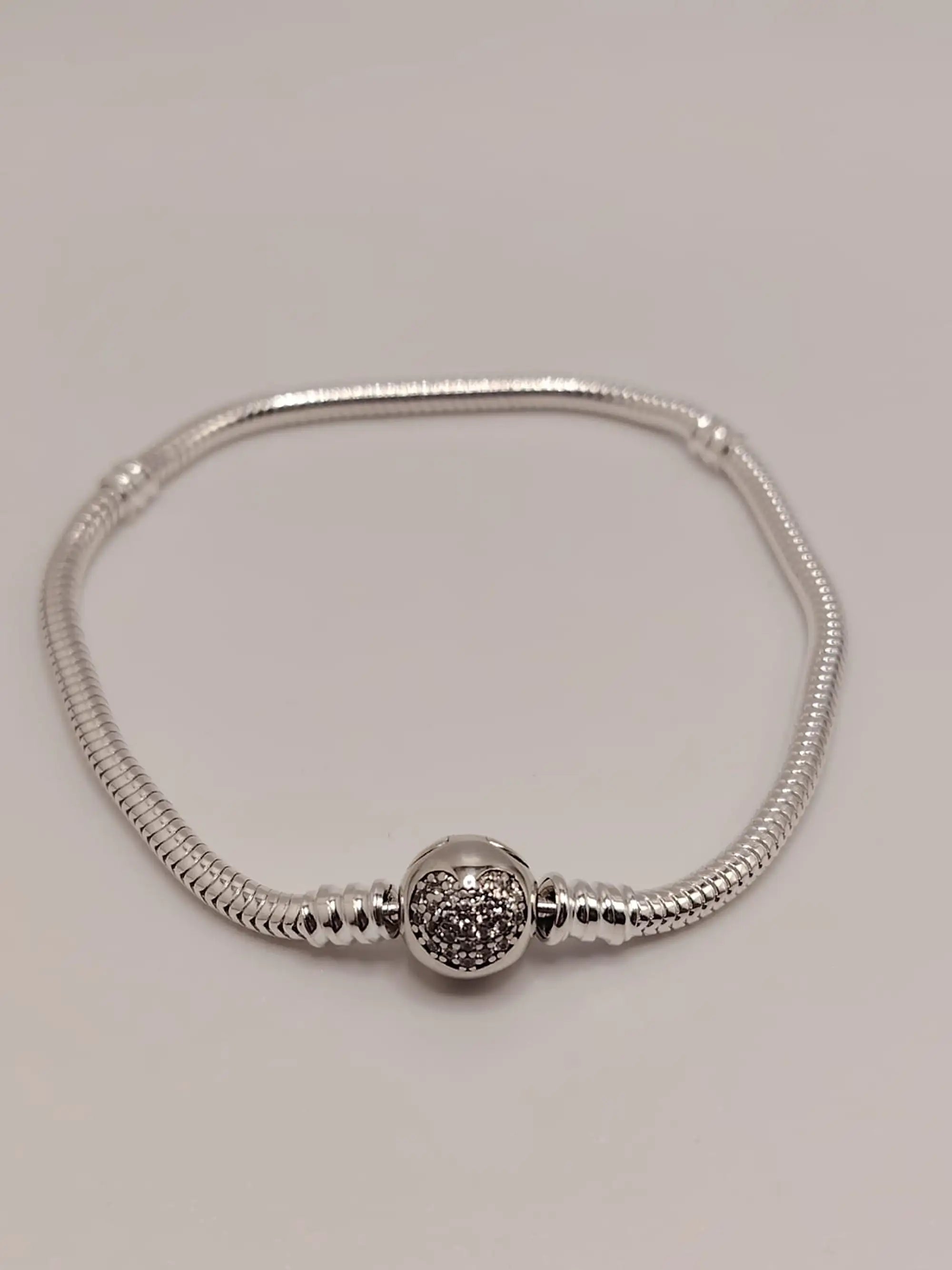  Pulsera para Charm Esfera Corazón con Circones 20 cm