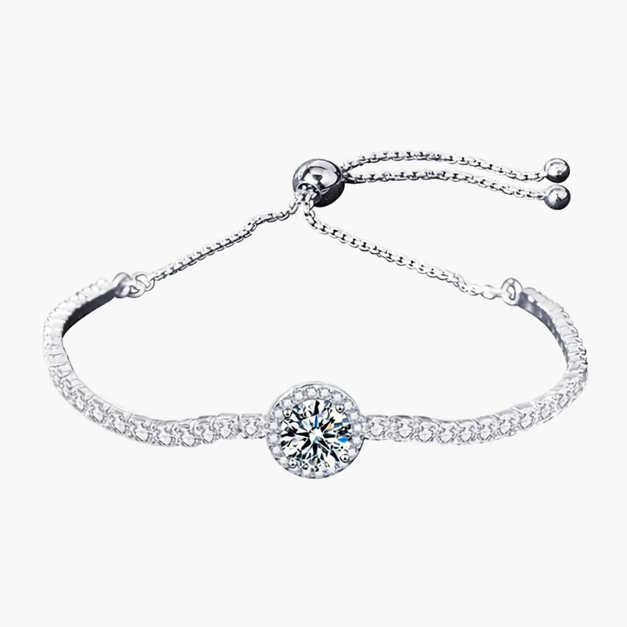  Pulsera de tenis con moissanita en forma redonda